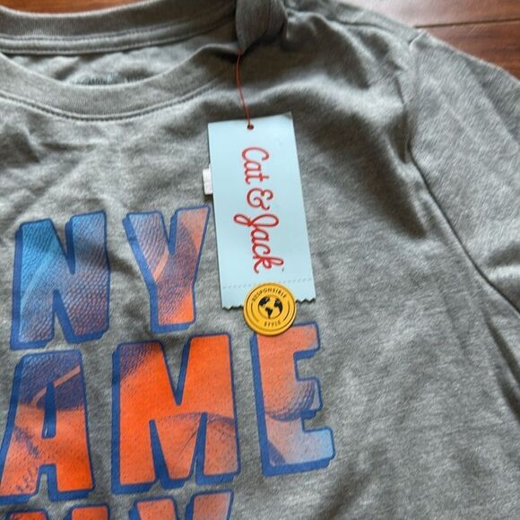 NWT Cat & Jack XS (4/5) Short Sleeve Crewneck T-Shirt Any Game Any Time Shirt - Picture 6 of 7